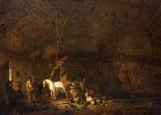 POEL, Egbert van der Barn Interior oil painting